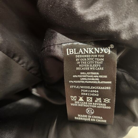 BLANK NYC vegan leather ruffle trim black moto vest size XL - Picture 7 of 7